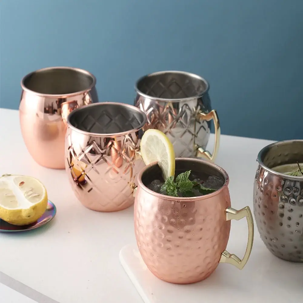 500ml Pure Copper Cup Handcrafted Thickened Moscow Mule Mugs Moscow Mule Smooth Finish Drum Cup Mules Cocktails Coffee Beer