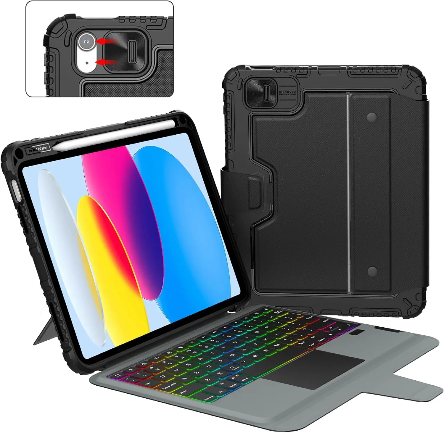 

iPad 11th/10th Gen Keyboard Case with Backlit Keys, Trackpad & Detachable Design for Laptop Experience