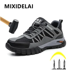 Men Work Shoes Steel Toe Cap Safety Shoes Puncture-Proof Protective Shoes Anti-smash Non-slip Indestructible shoes Lightweight