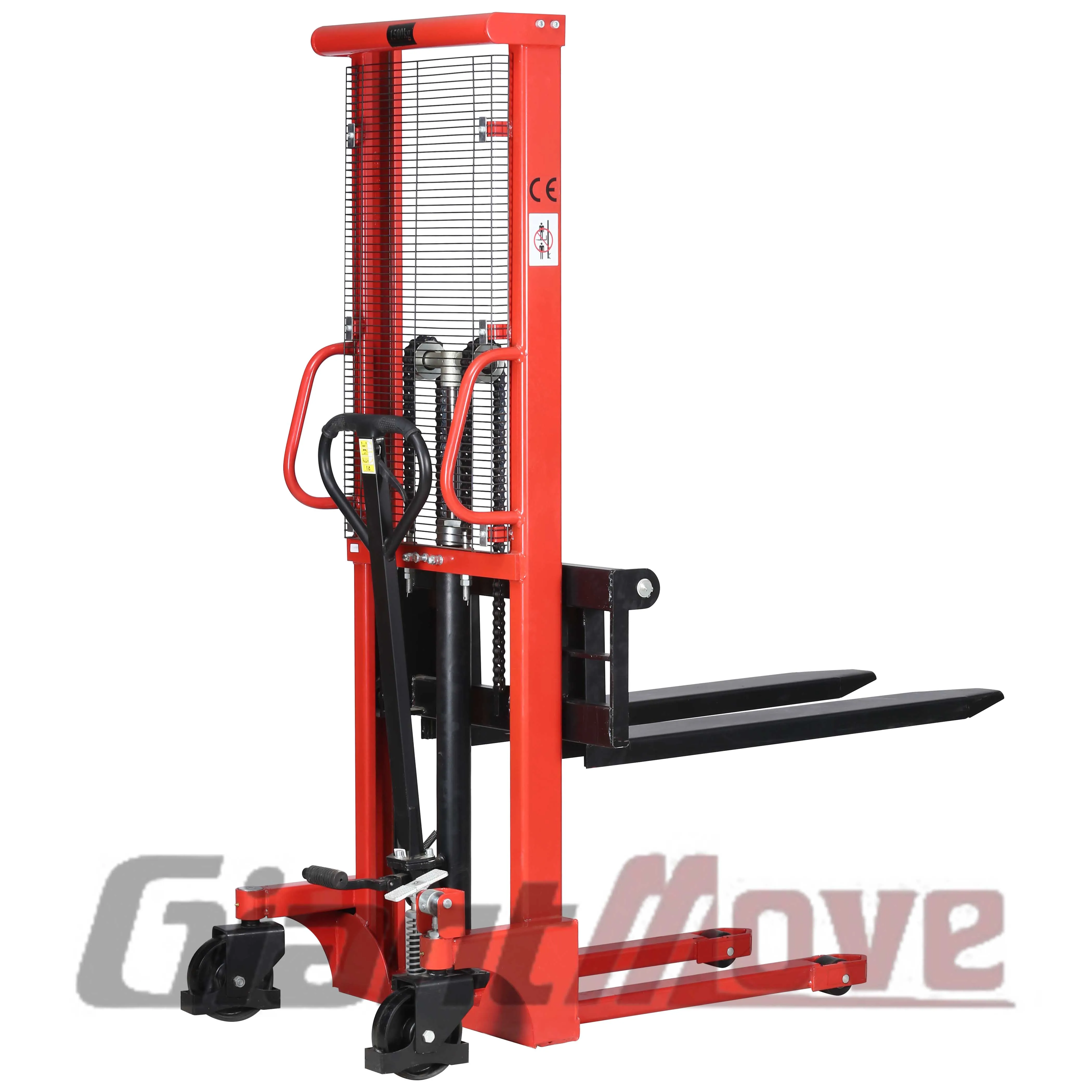 Good Quality Giant Move Handling Equipment 1000kg Lifting Equipment, Manual Hydraulic Hand Stacker Forklift