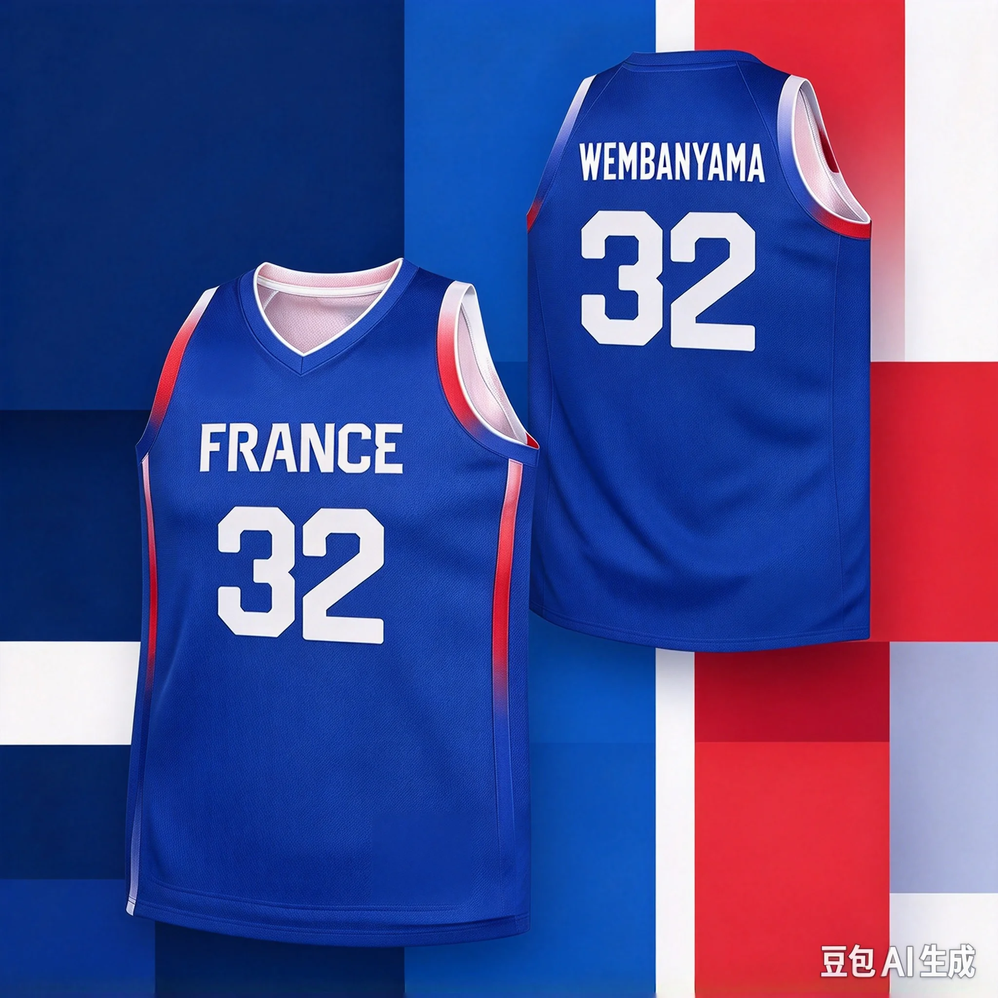 2026 Basketball Jerseys France 32 WEMBANYAMA Jersey Sewing Cheap High Quality Outdoor Sportswear Light Blue FamilyMatching