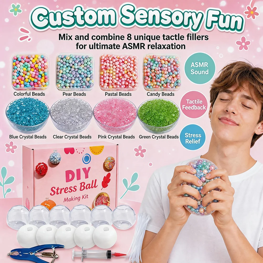 diyスクイーズ作成キット、ストレス解消スクイーズおもちゃ作成セット、diyクラフトアート、親子インタラクティブツール-未完成品