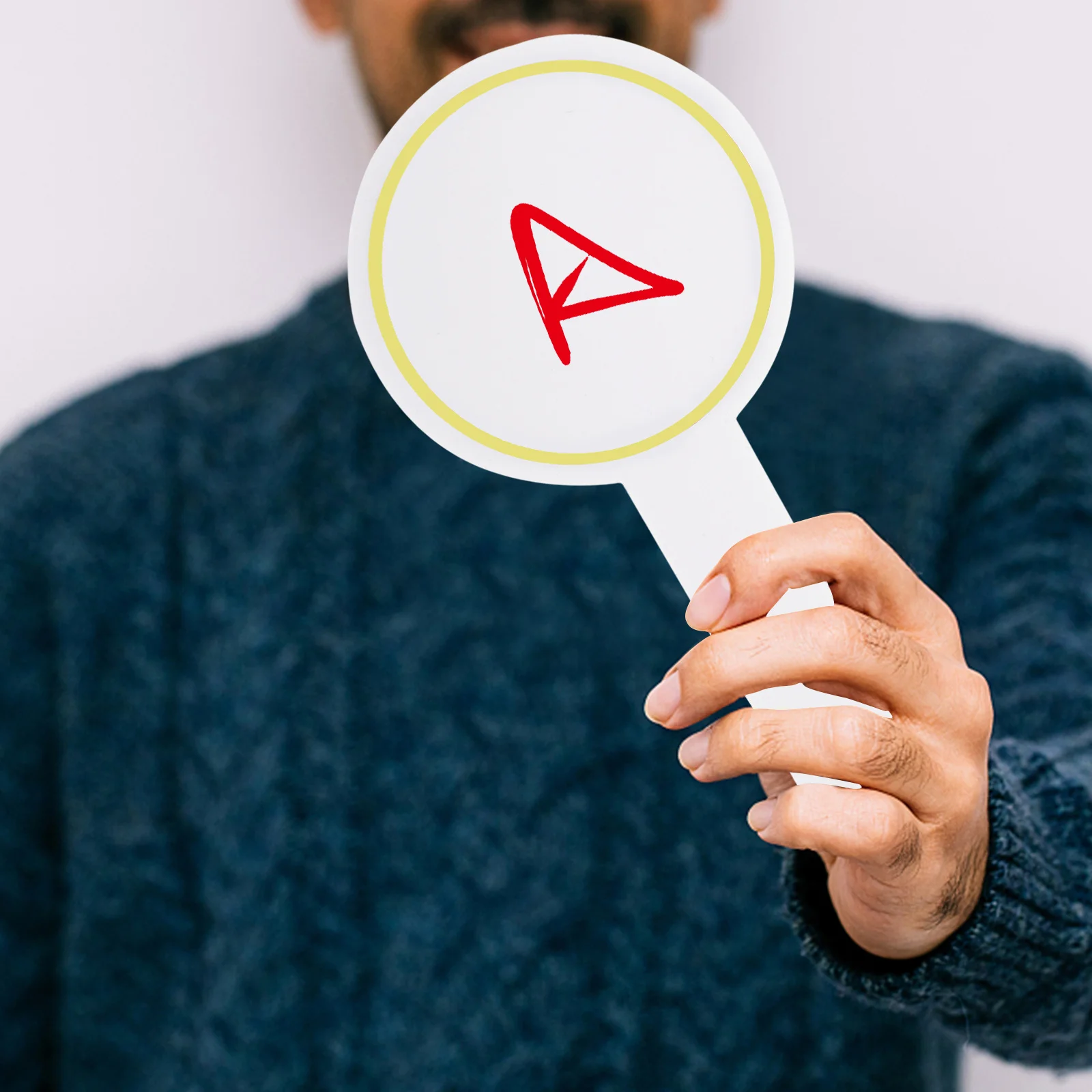 6pcs Single Side Blank Voting Board Handheld Reusable Scoreboard For Judging Erasable Dry Erase Paddle Whiteboard For Auctions