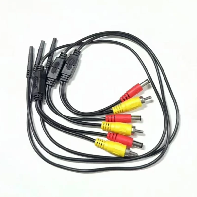 1Pcs Adapter Cable 4 Pin Female To Av RCA Male Power Male For Parking Reverse Camera Connection Line
