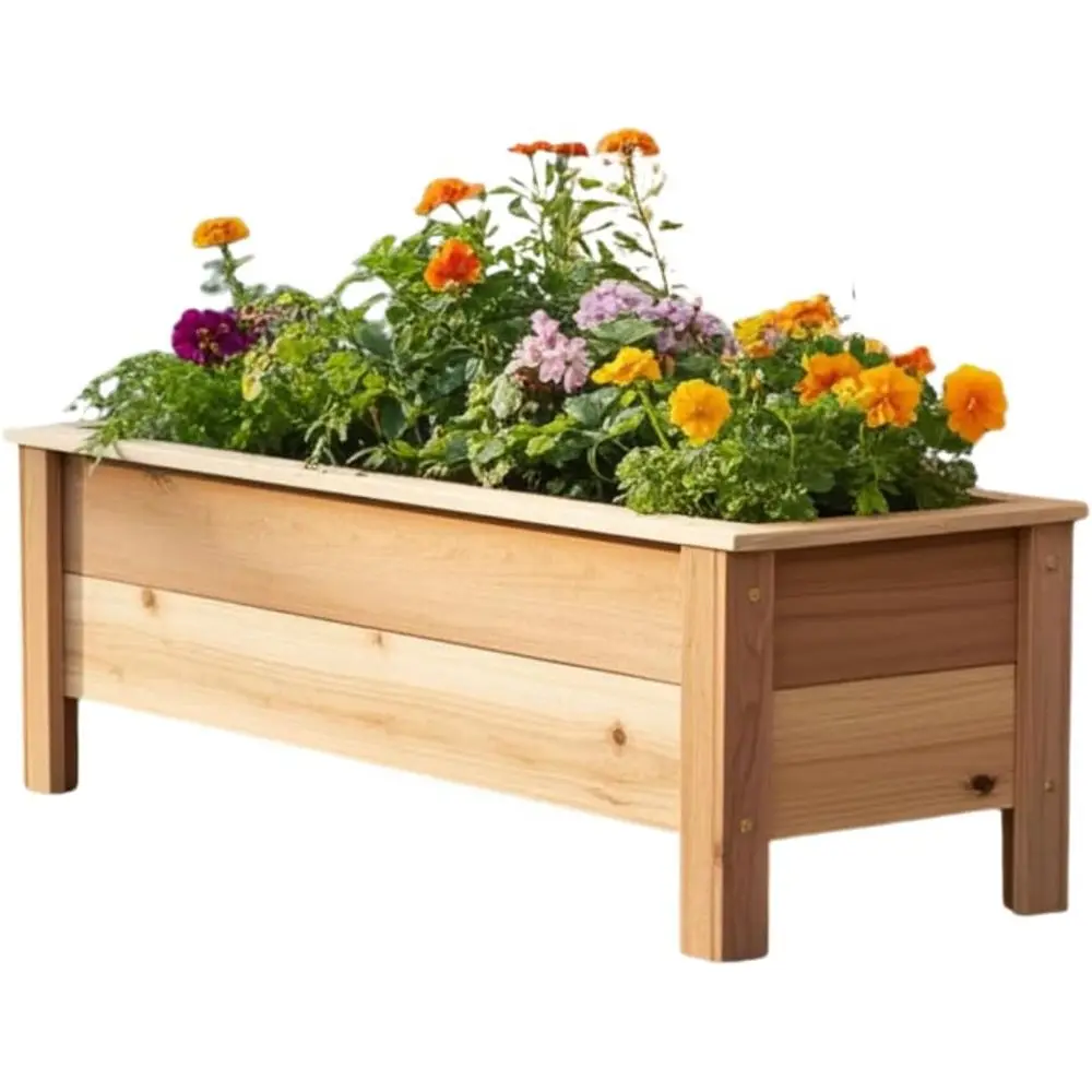 

Elevated Garden Planter Box - Durable Outdoor Wooden for Vegetables & Flowers, Customizable, Handcrafted in USA (52 x 15.5 x 16)