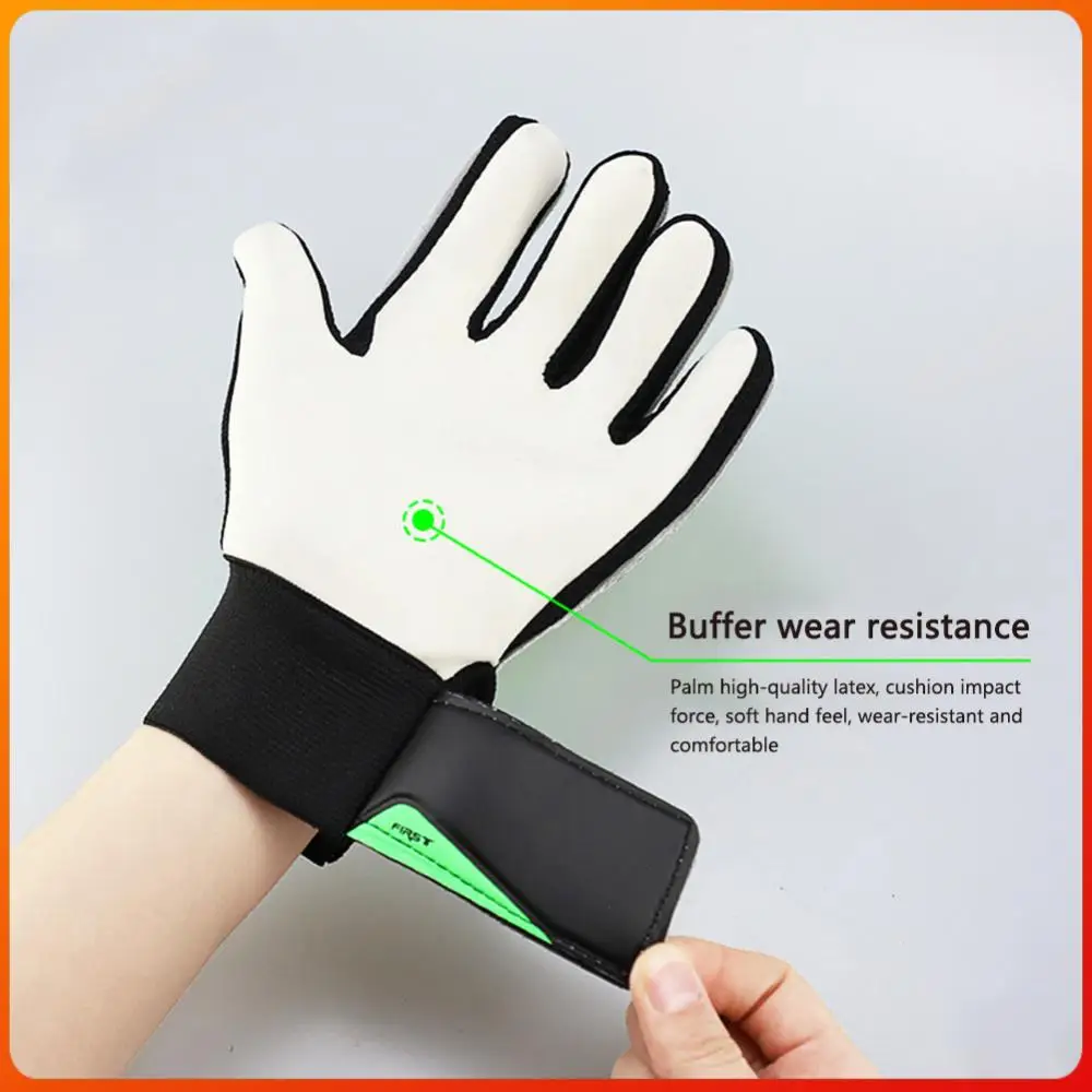 

Goal Keeper Gloves Latex Support Football Match Gloves Full Finger Protection Anti-Slip Waterproof Breathable for Kids Adults