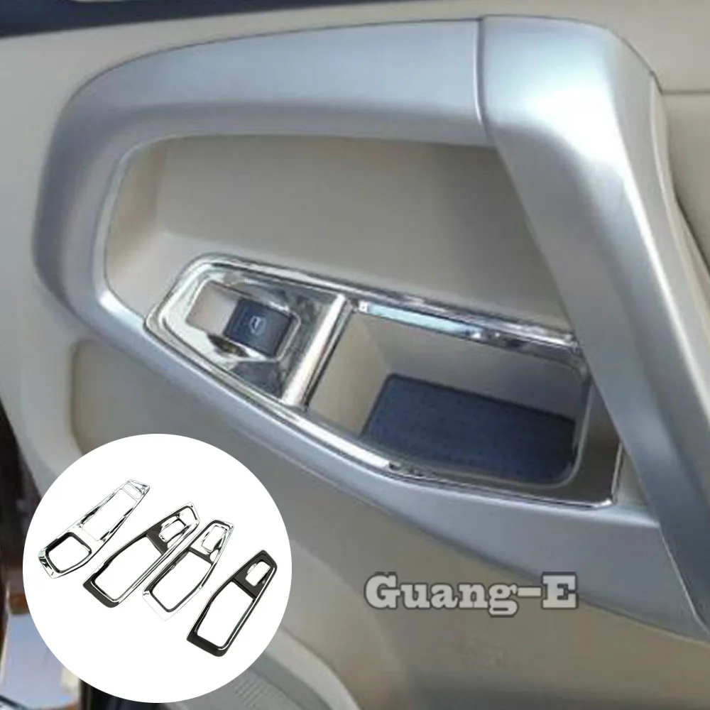 

Car Door Window Glass Inner Panel Armrest Lift Switch Button Trim Frame Part 4PCs For Chery Tiggo 5 Tiggo5 2014 2015 2016 2017