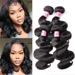 Unice Haar Peruaanse Lichaam Wave Bundels Deals 1/3/4 100% Virgin Human Hair Weave Double Drawn Peruaanse Haar Body weave Bundels