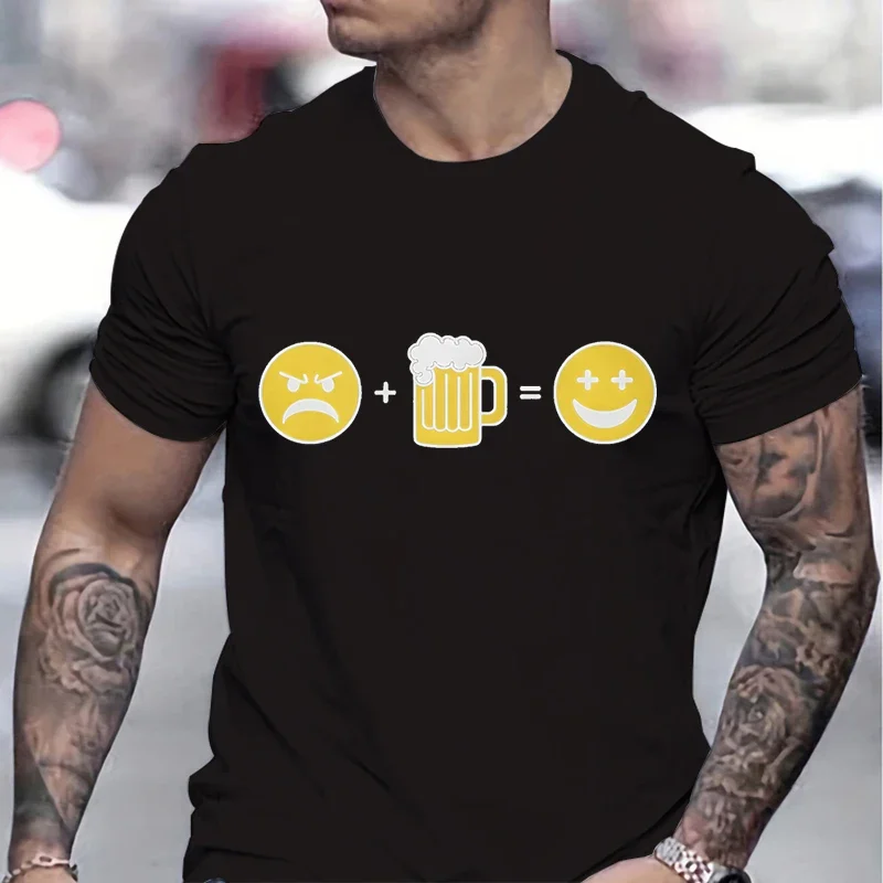 Men's T-shirts Creative Transforming Emotions with Beer Funny T Shirts Beer Lover Gifts Celebration Graphic Design Classic Tops