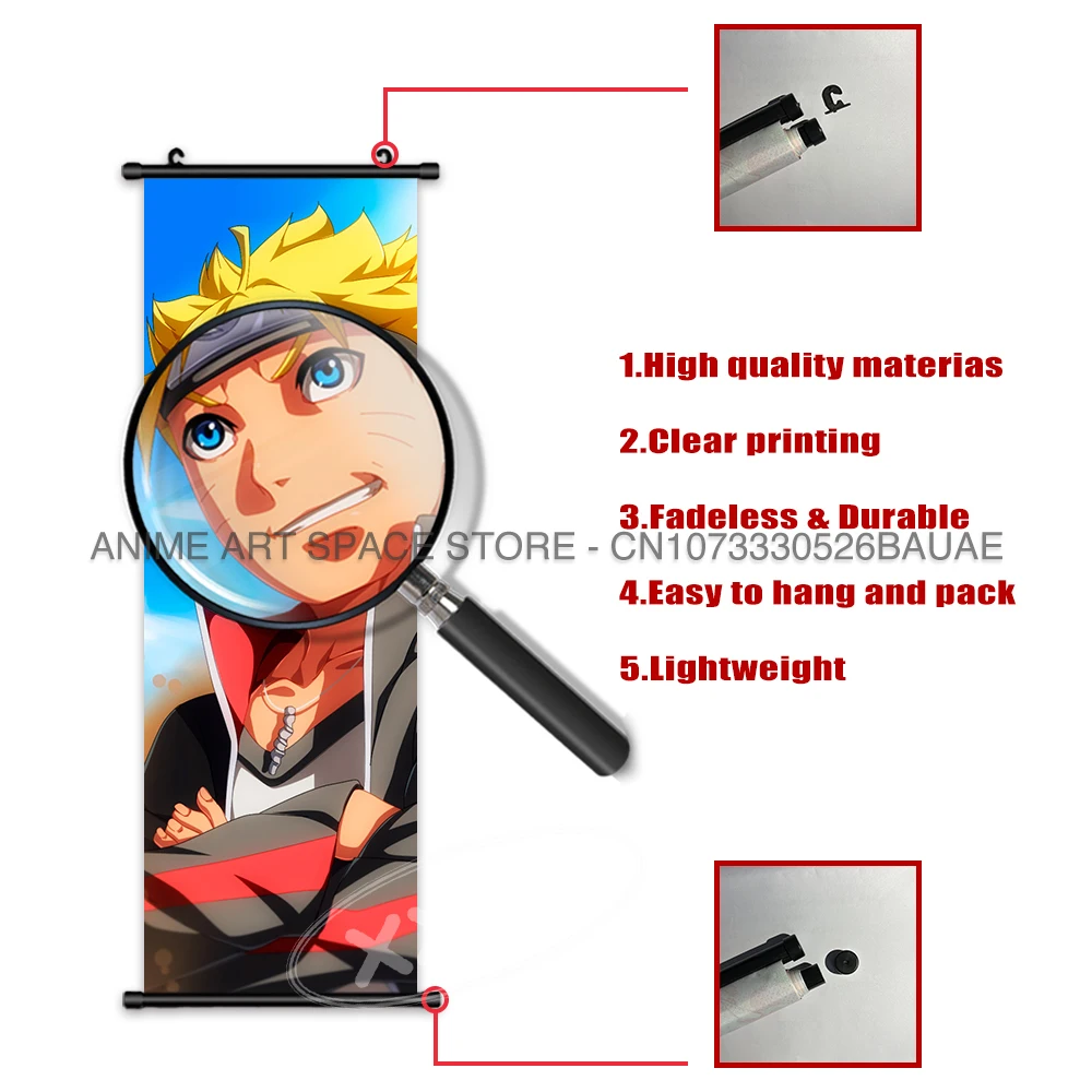 Naruto Hanging Painting Wall Art Uchiha Sasuke Deidara Scroll Picture Anime Yamanaka Ino Home Decor Canvas Poster Latest Gift