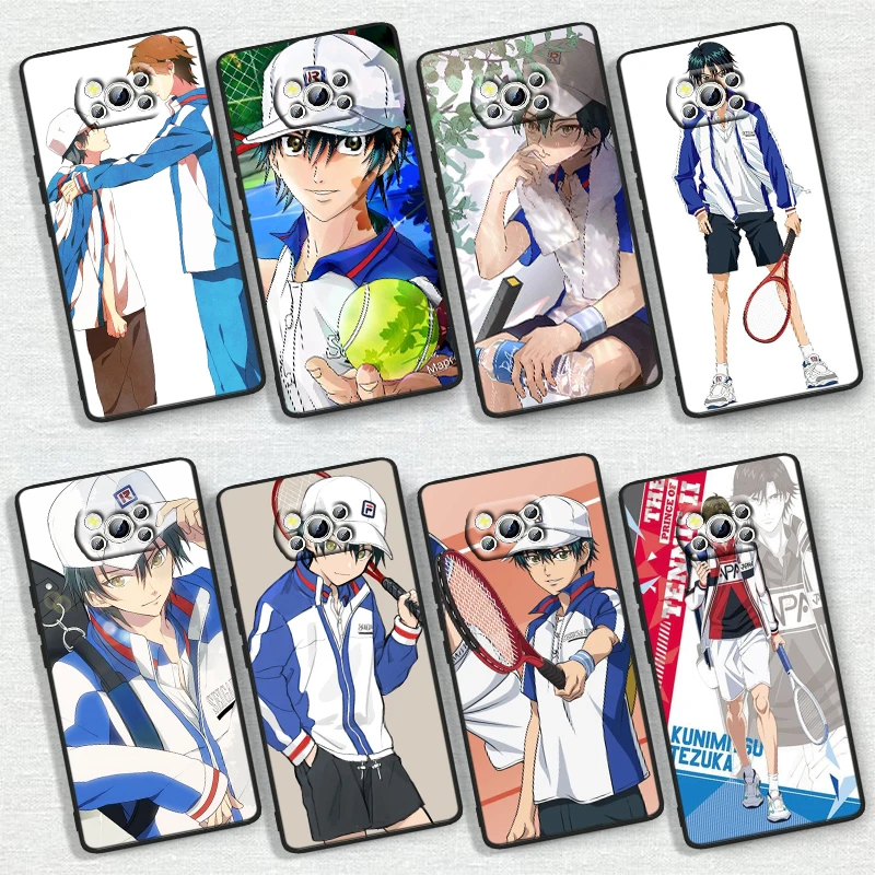 Funda de teléfono suave de Anime el príncipe de tenis para Xiaomi, Poco X6, X5, X4, X3, F4, F3, NFC, M6, M4, GT, S Pro, 4G, 5G, C65, color negro