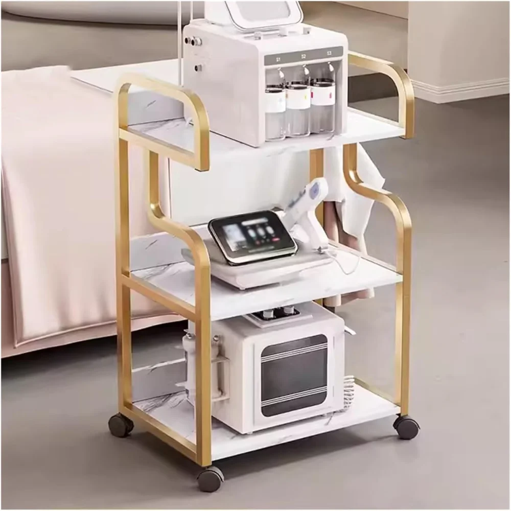 

Esthetician Trolley Cart with Wheels,Salon Spa Beauty Machine Trolley Stand,3Tier Beauty Rolling Cart Esthetician Machine Mobile