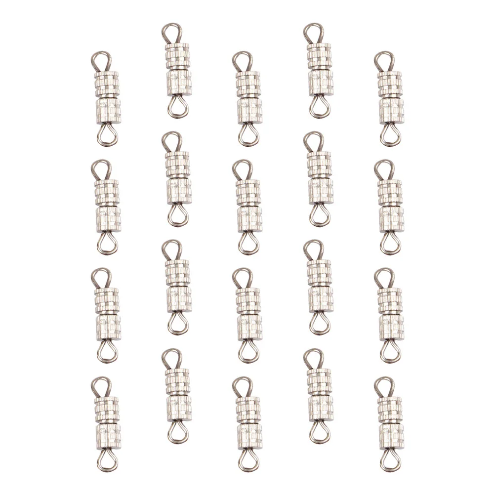 20 PCS Necklaces Clasps for Bbracelet Copper Screws Tie Buckle Accessories Barrel Type Silver Jewerly