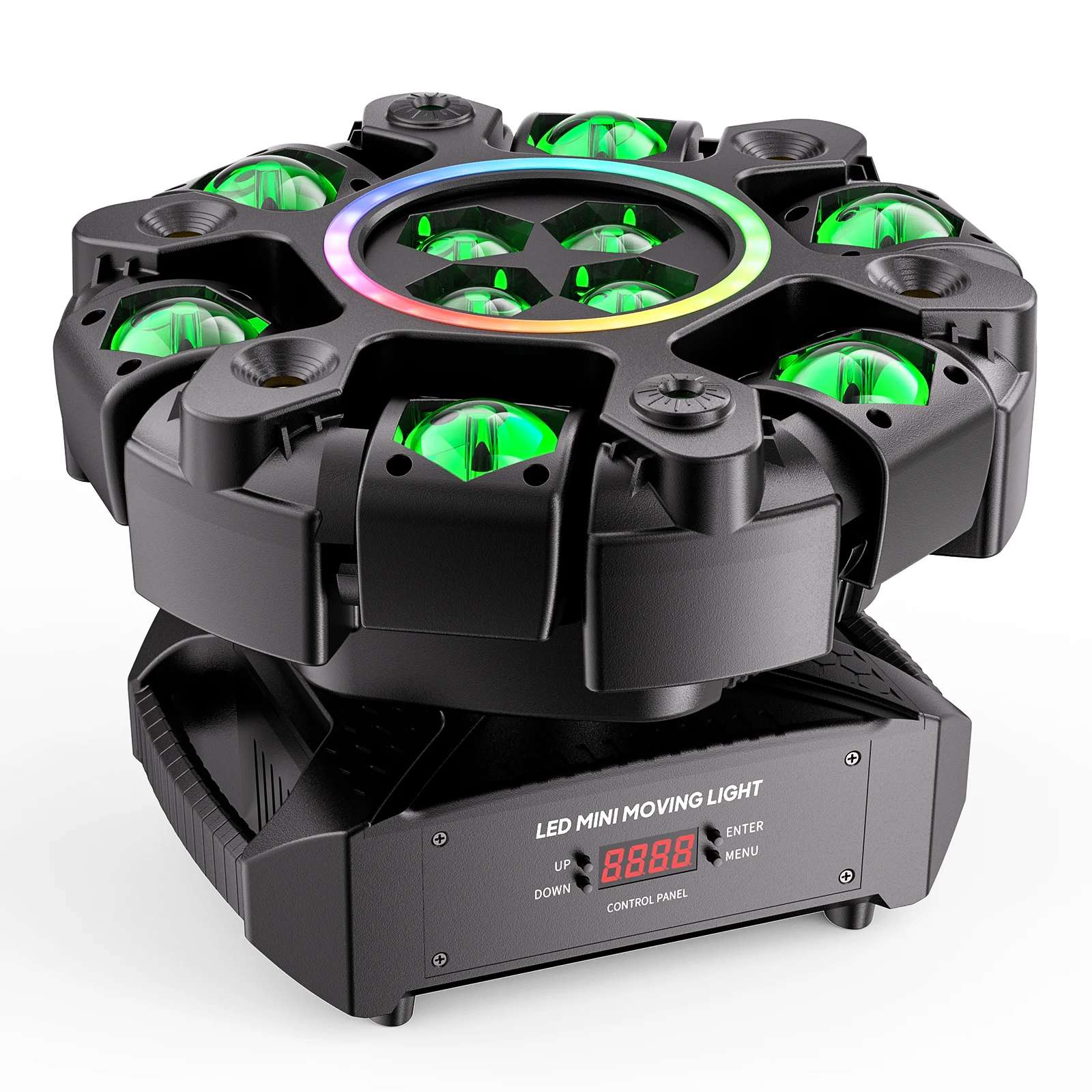 

Nitehop 150W 6-Arm RGBW Moving Head Lights With Beam Strobe Effect DMX512 Stage Lighting For DJ Disco Party Wedding Nightclub