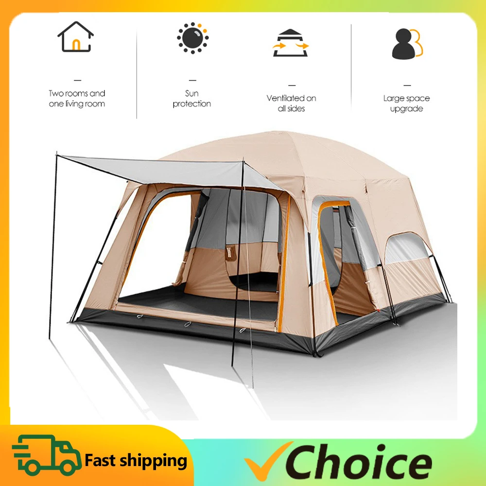 Outdoor Travel Camping Tent Waterproof Tent Portable Rainproof Sunshine-proof Tent Fishing Hiking Sunshine Shelter