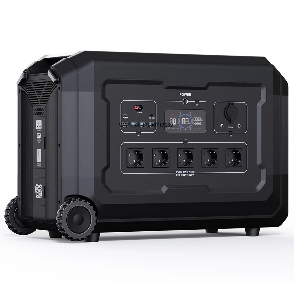 Off-Grid Power Station Solar System 3kw Europa Hot Sale LiFePO4 Power Station 5kw 5000Wh Portable Solar Generator