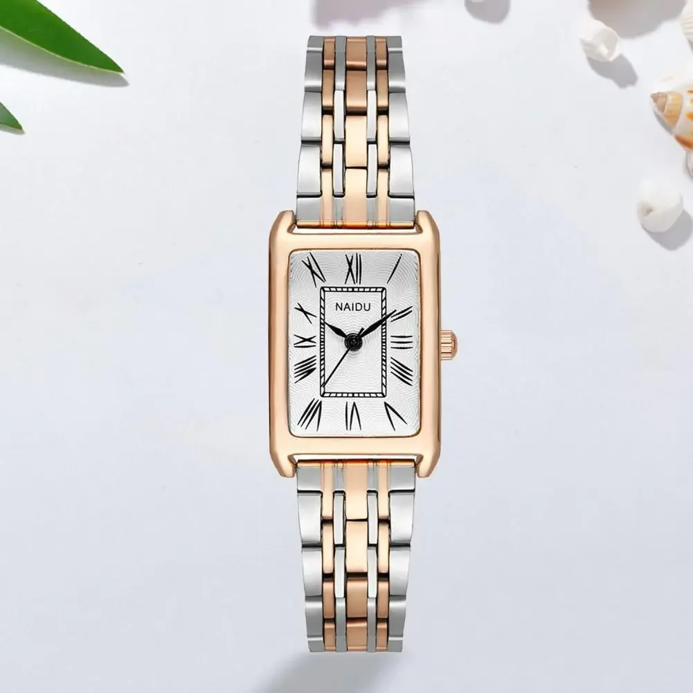 

Fashion Rectangle Girls Quartz Watch Roman Numeral Scale Stainless Steel Belt Women Wristwatch Female Clock 2024 Relogio Mujer