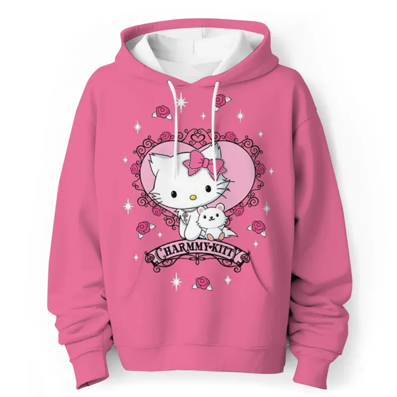 Hello Kitty Kuromi 3D Printed Children's Hoodie Sweatshirt Daily Outdoor Casual Children's Pullover