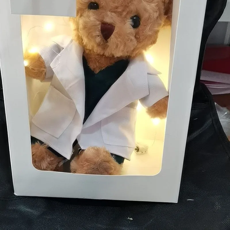 Doctor Teddy Bear Plush Toy Soft Bear with Medical Uniform for Medical Student and Nurse Keepsake Gift Multiple Colors Available