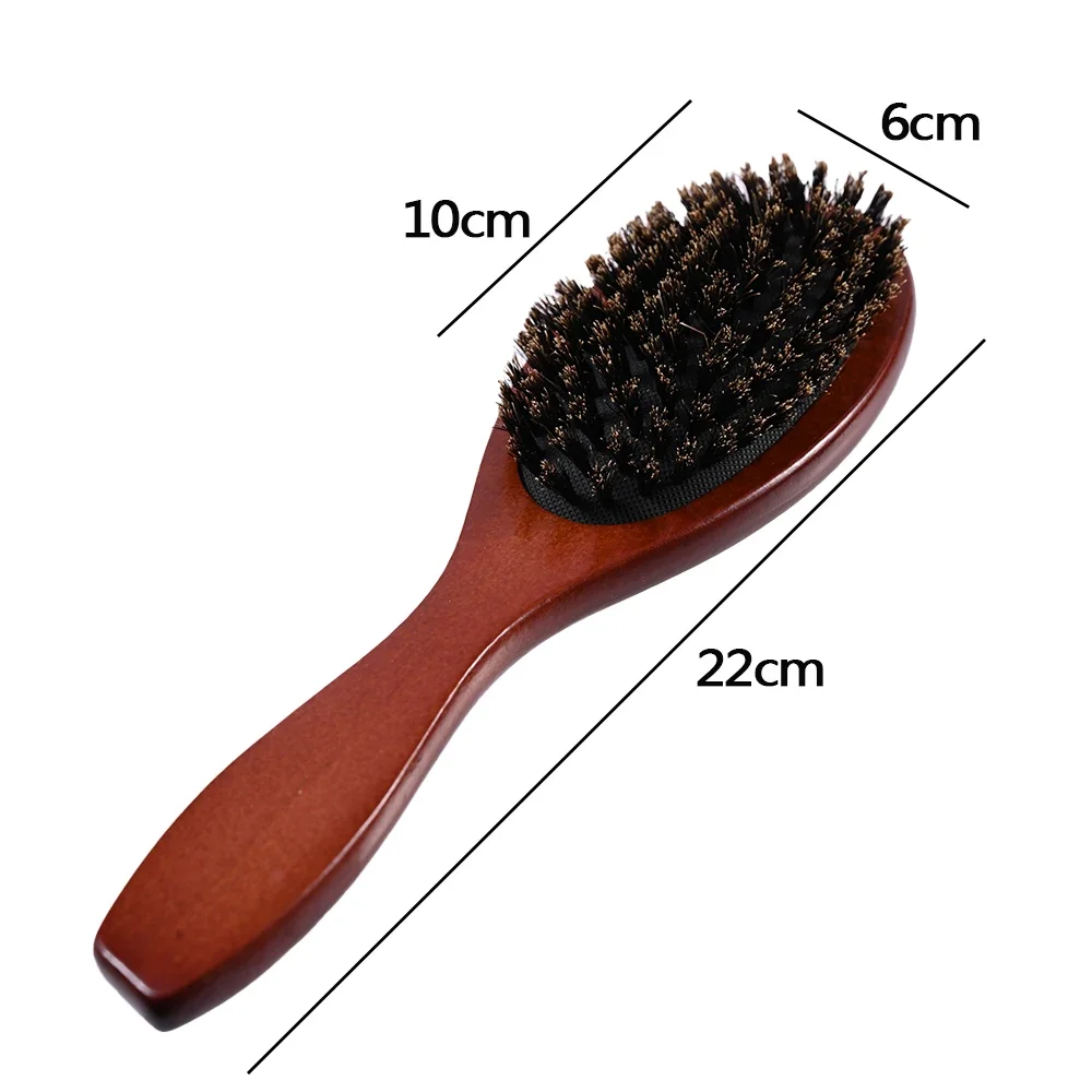 Natural Boar Bristle Hairbrush Massage Comb Smooth Hair Airbag Wooden Comb Smooths Frizz Anti-static Hair Comb Styling Tool