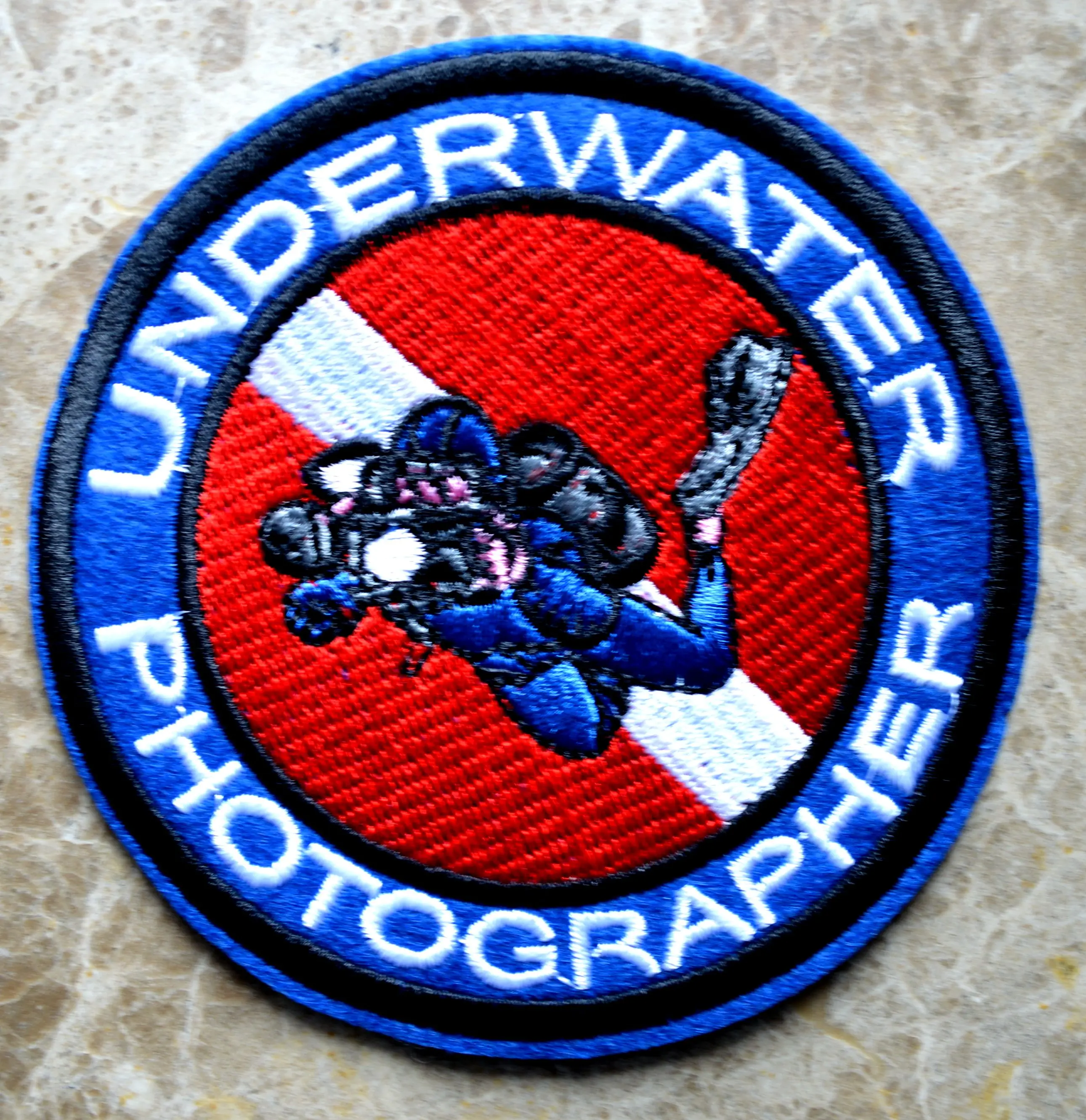 Underwater Photographer Embroidered Patch for Clothes Motorcycle Jackets Backpacks Hats Jeans Sew