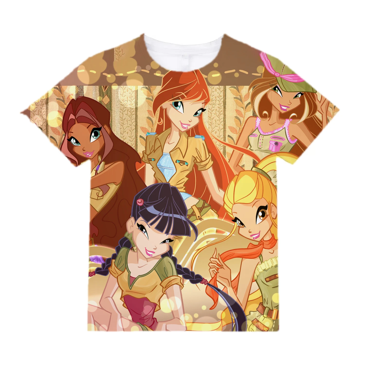 Children Clothes Girl Winx Club Children\'s Clothing Baby Short Sleeve T-shirt Kawaii Girls Clothes 2 to 8 Years Blouse for Girls