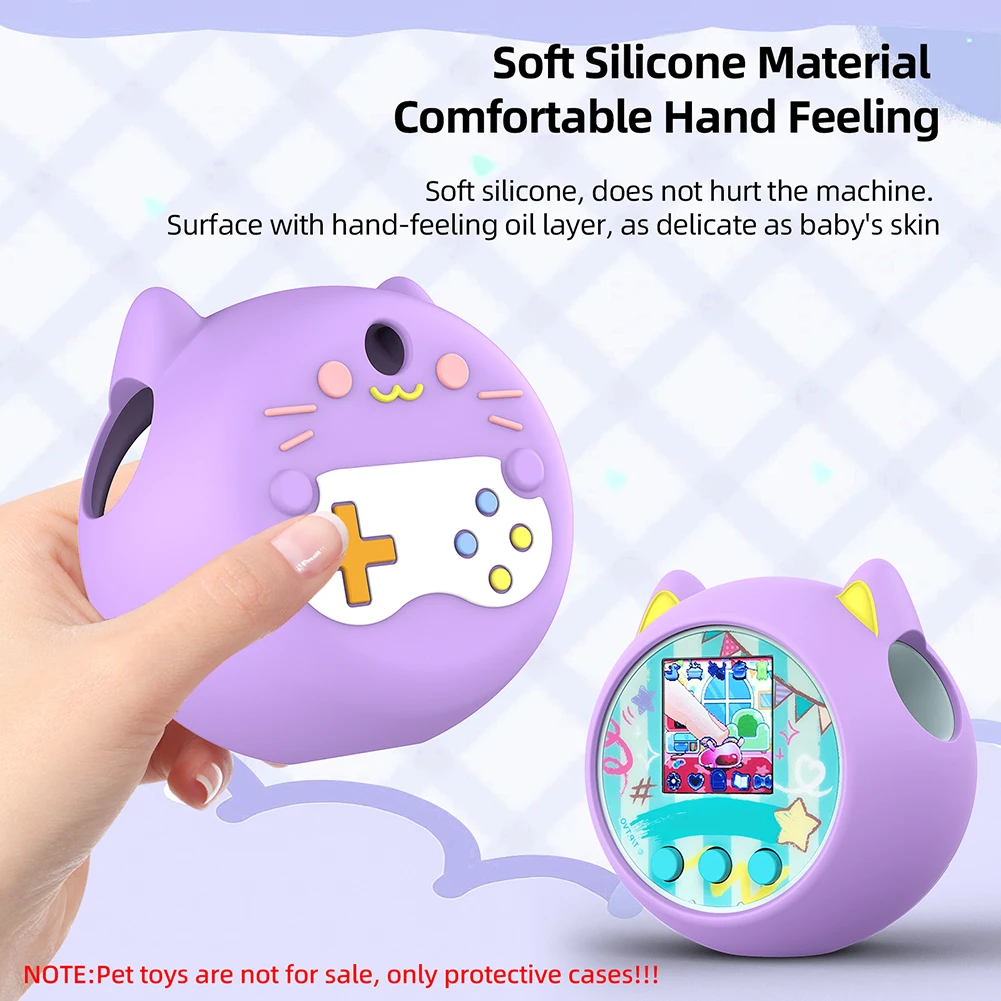 Sturzsichere Silikon-Schutzhülle für Punirunes Virtual Electronic Pets, Zubehör mit Umhängeband, niedliche Schutzhülle