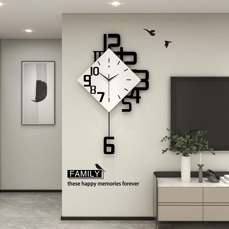 

New luxury wall clock living room without punching holes decorative creative clocks modern simple atmosphere Wall Decoration