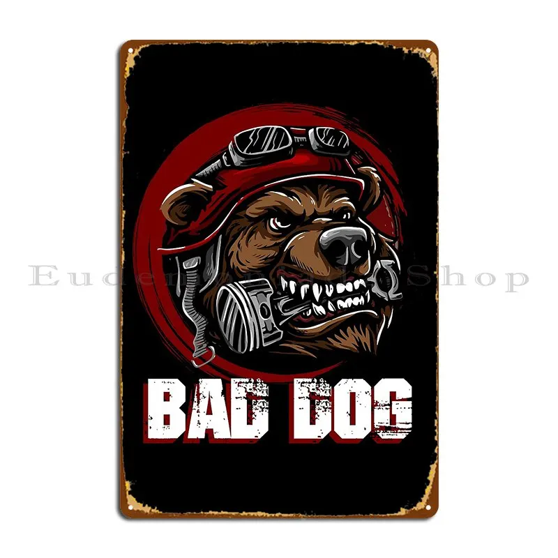 Angry Bad Dog Wild Animal Metal Signs Design Rusty Garage Plaques Club Tin Sign Poster