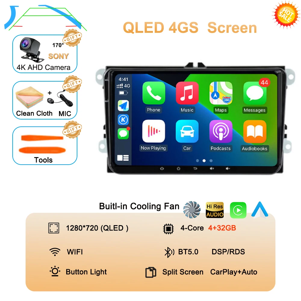 9 "Android 15 Autoradio Voor VW/Volkswagen/Golf/Polo/Tiguan/Passat/B7/B6/Seat/Leon/Skoda/Octavia GPS Navigatie Multimedia Speler