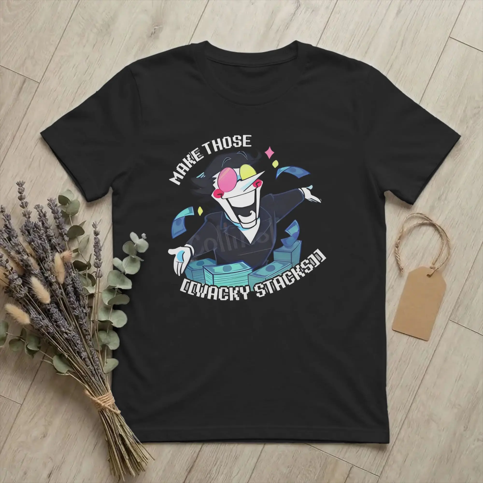 Kawaii Deltarune Spamton MAKE THOSE [WACKY STACKS T Shirt For Men Women O-neck Short Sleeve Clothing  100%Cotton Summer Clothing
