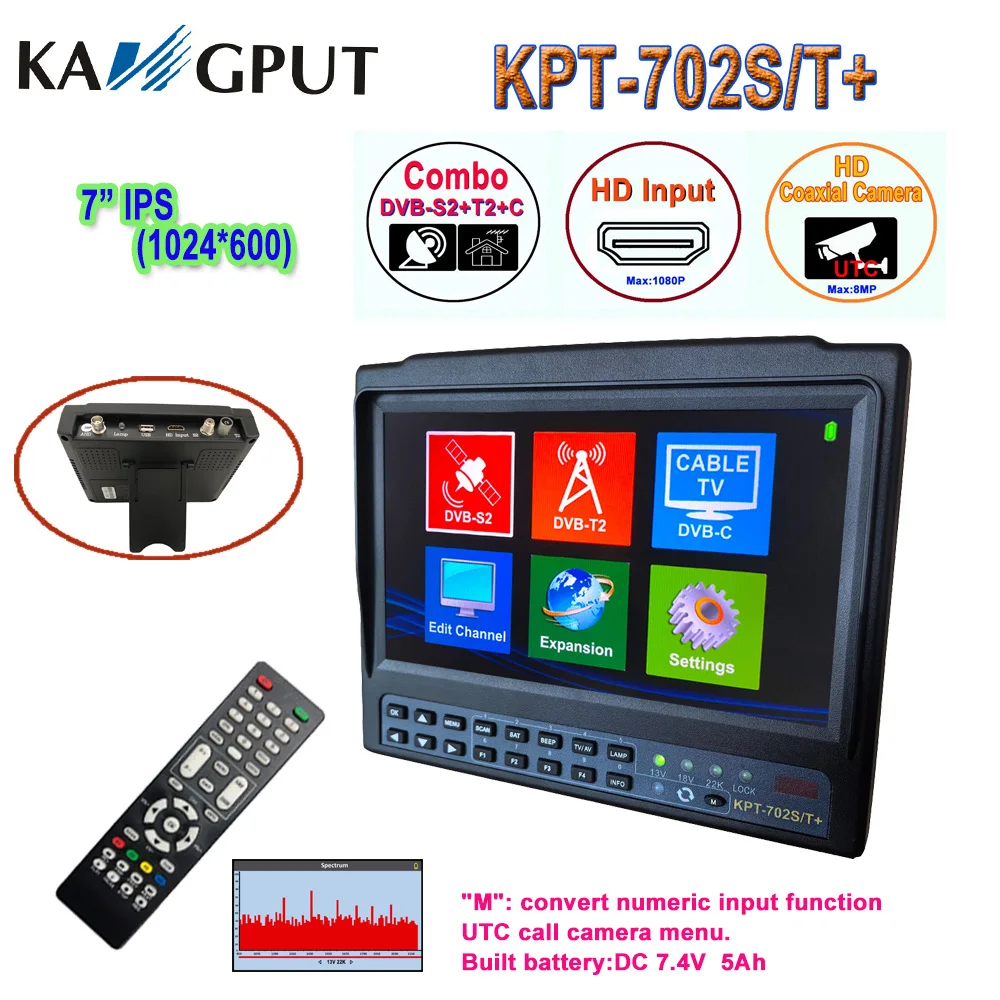 KPT-702S/T+ Combo Satellite TV Finder DVB-S2 DVB-T2 DVB-C vs kpt 717st plus gtmedia v8 finder pro2 dvb t2 satfinder