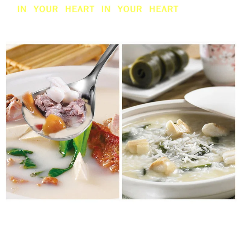 【X】Small Spoon Stainless Steel Ladle Household Tableware Household Spoon Feel Comfortable Long Handle