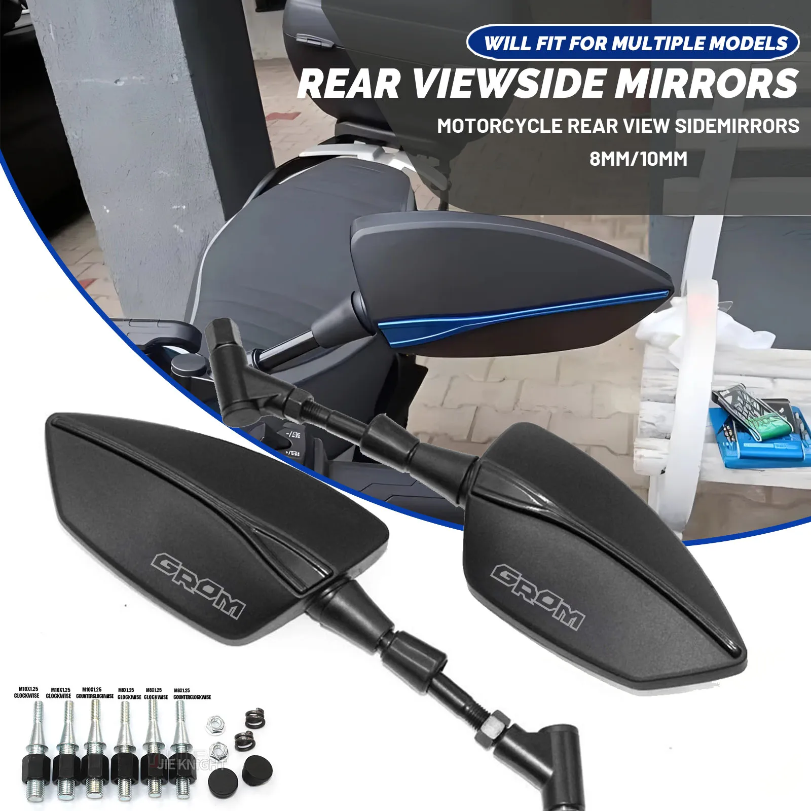 

For Honda MSX125 Grom MSX 125 2013-2026 2021 2020 2024 2025 Motorcycle Adjustabale Side Rearview Mirrors Universal Rearview
