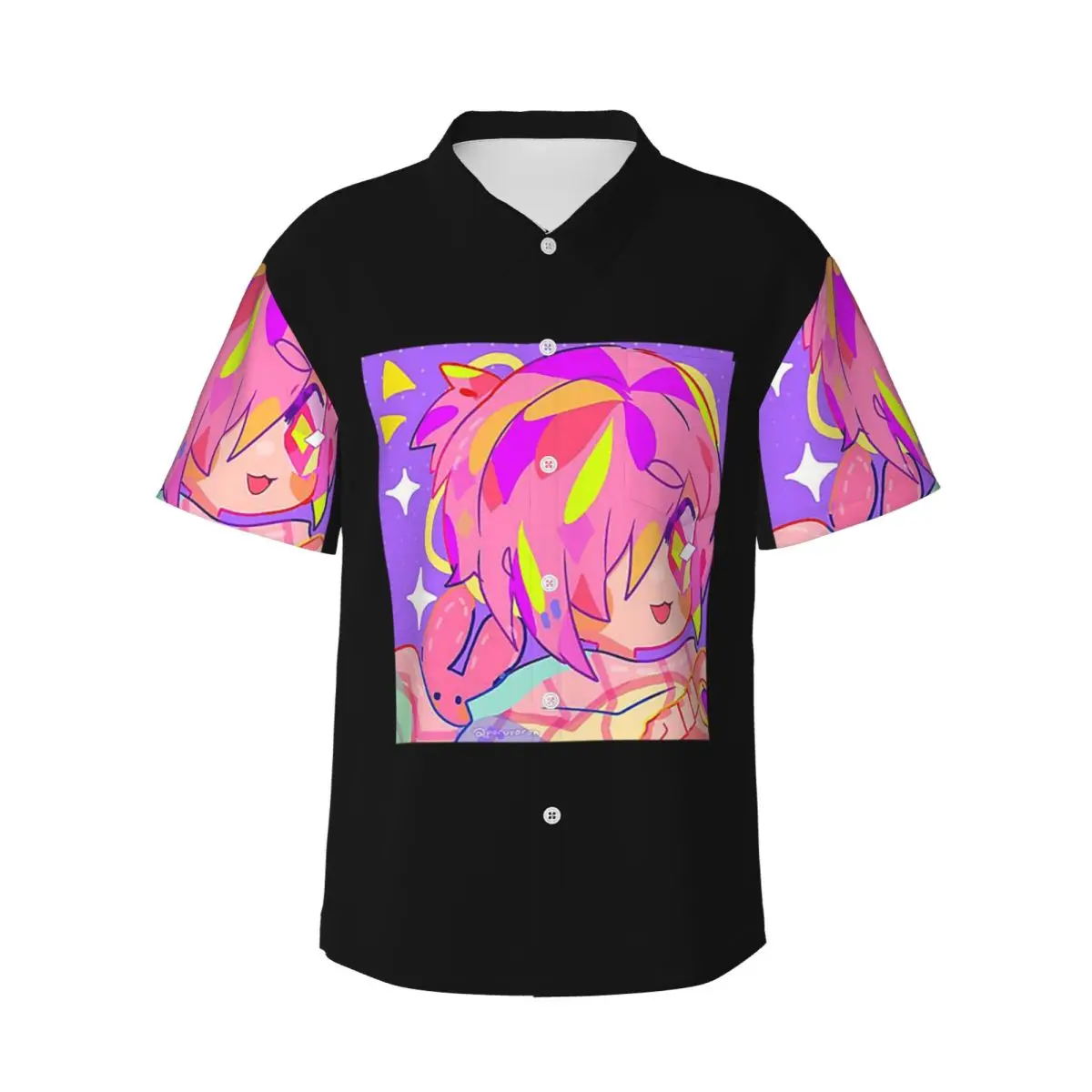 Mitsuba Toilet Bound Hanako-kun Butto Chemises pour hommes Chemise hawaïenne à manches courtes Hauts décontractés à boutons pour la plage d'été