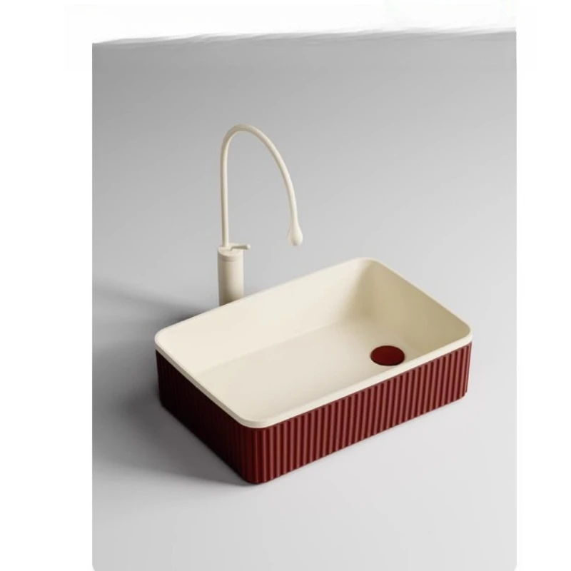 Side launching platform basin Household square round wash basin