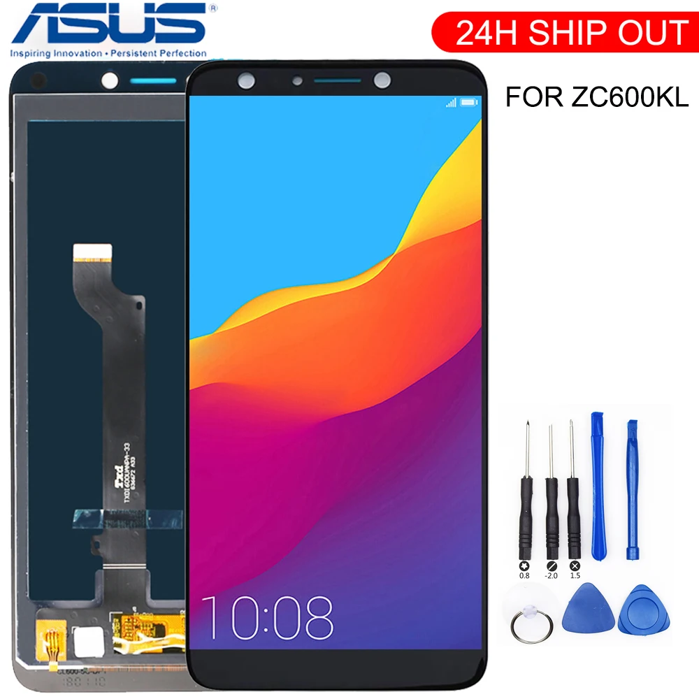 Top 6.0 นิ้วจอแสดงผล LCD + หน้าจอสัมผัส Digitizer Assembly สําหรับ Asus ZenFone 5 Lite 2018 ZC600KL S630 SDM630 เดิมพร้อม