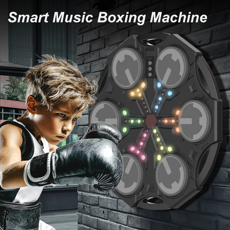 Children & Adults Reaction Fitness Training Equipment One Punch Electric Intelligent Outdoor Led Music Six-target Boxing Machine