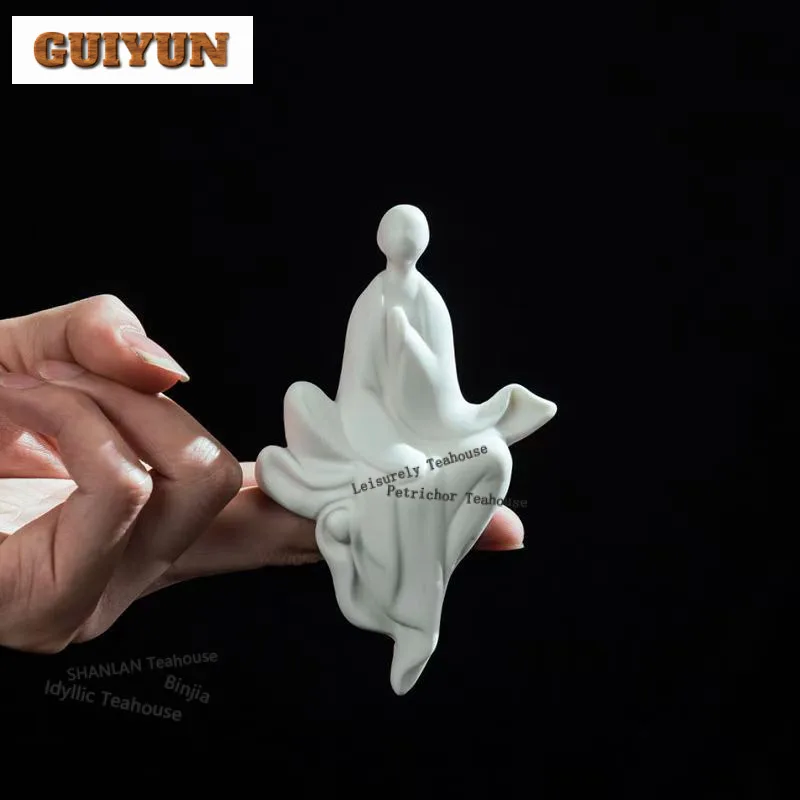 Ceramic Zen Phaseless Buddha Tea Pet Retro Fish Tank Landscaping Tea Figurine Play Toys Tea Statue Ornaments Craftsmanship view 2