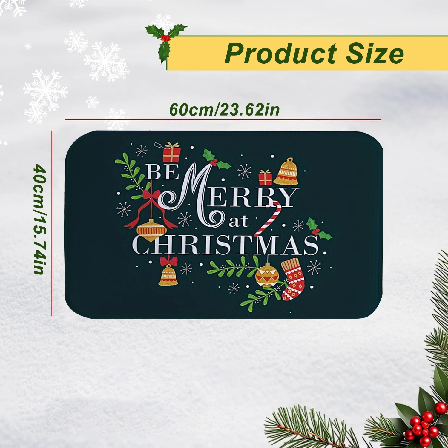 عيد الميلاد السجاد الكرتون الزنجبيل رجل كريستال المخملية المطبخ الكلمة حصيرة عدم الانزلاق سجادة باب دخول سجادة باب السنة الجديدة ديكور المنزل #2