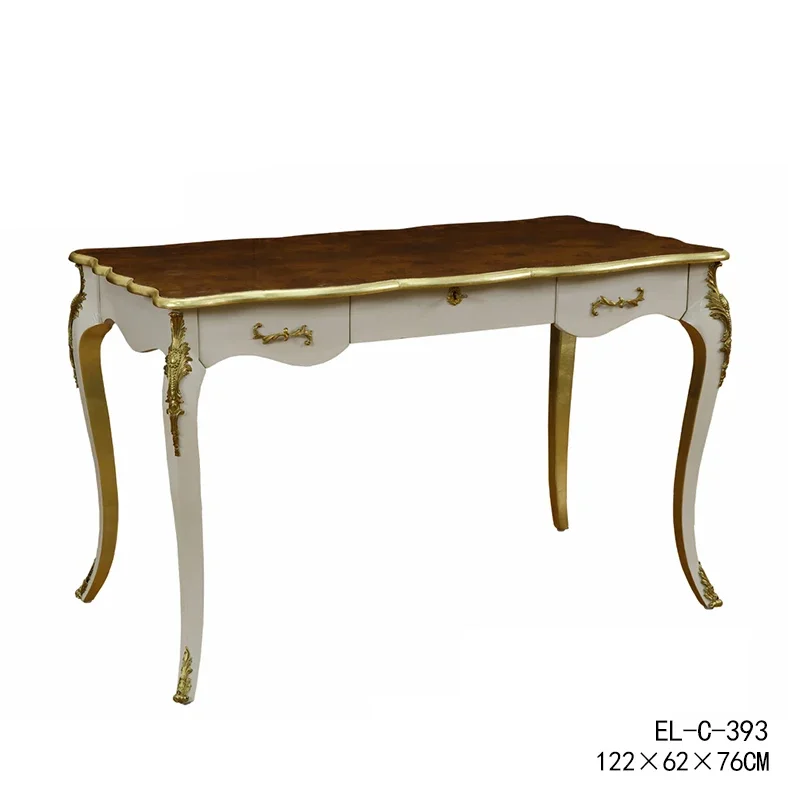 

Учебная мебель, роскошный высококачественный сине-серый деревянный кожаный стол, инкрустированный медным столом RETRO