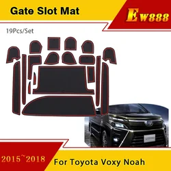 for Toyota Voxy Noah Esquire 80 R80 85 2015 2016 2017 2018 Anti-Slip Rubber Cup Cushion Door Groove Mat 19Pc Accessories Sticker