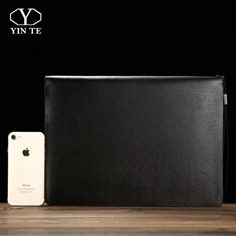 

YINTE Clutch Bag Men Leather Document Bag A4 File Folder Bags Male Clutch Card Holder Multi Pocket Bussiness Document Portfolio