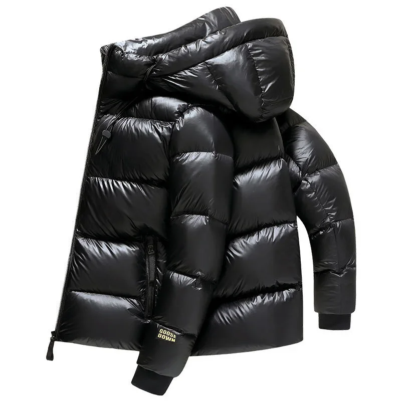 Winter Donsjack Heren Ganzenjas Voor Heren Waterdichte Mode Korte Puffer Jas Heren Capuchon Zwart Luxe Merk Warme Veren Jas