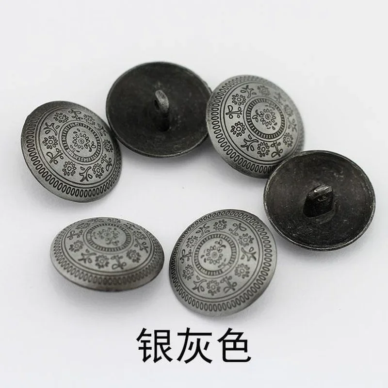 Featured Metal Retro Carved Individual Buttons DIY Nizi Coat Suit Sweater Decoration Accessories Buttons 50pcs/bag