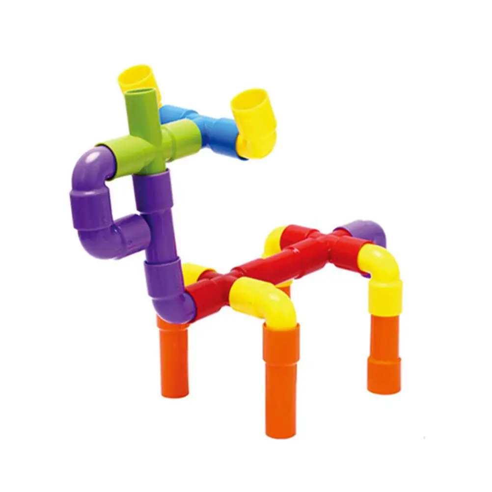 Plastic Water Pipe Building Blocks Toys Pipeline Construction Toys Montessori Educational Toys Children Birthday Gifts