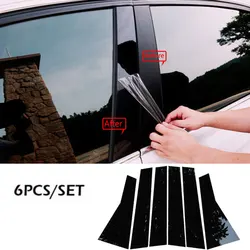 6PCS Car Window Trim Cover For Honda CRV 2012 2013 2014 2015 2016 Car Stickers Decoration Accessories Pillar Trim Sticker