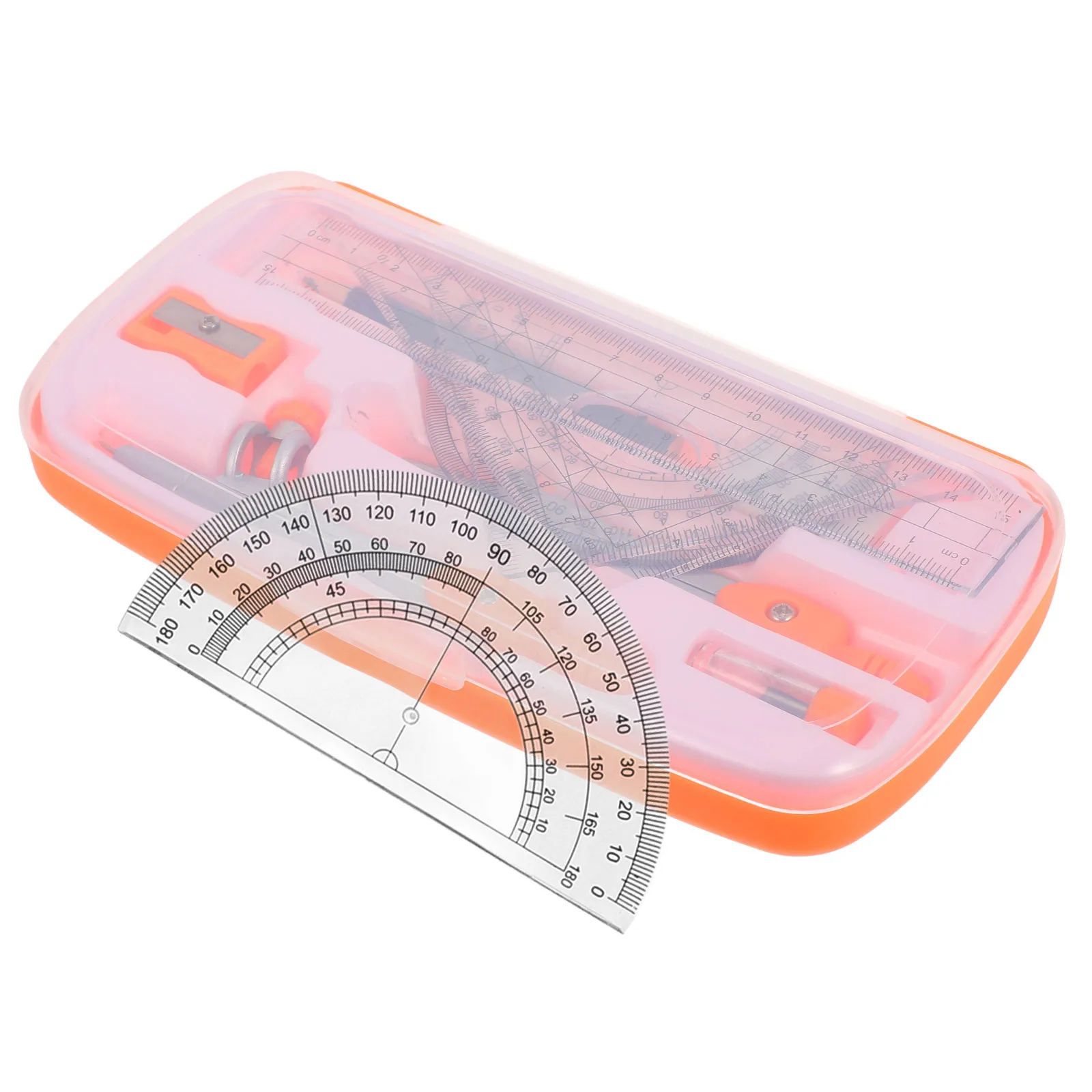 

1Set Protractor and Compass Set for Students Plastic Alloy Ruler Kit Lightweight School Supplies Drawing Tools Study Essentials