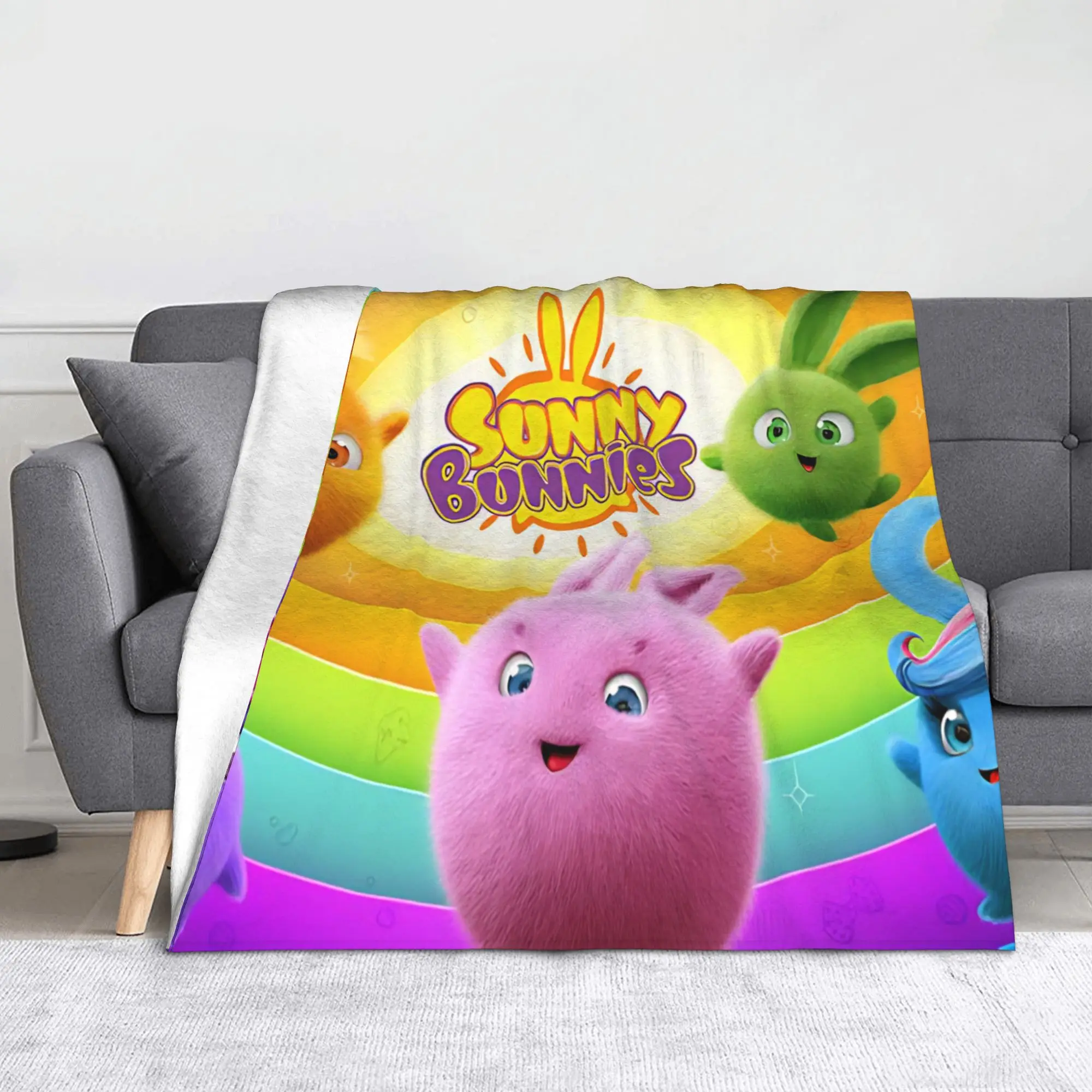 سوبر لينة الأرانب مشمس خمسة كرات ملونة رمي بطانية قسط الصوف الفانيلا بطانية سرير مريح رقيق المفرش كل موسم