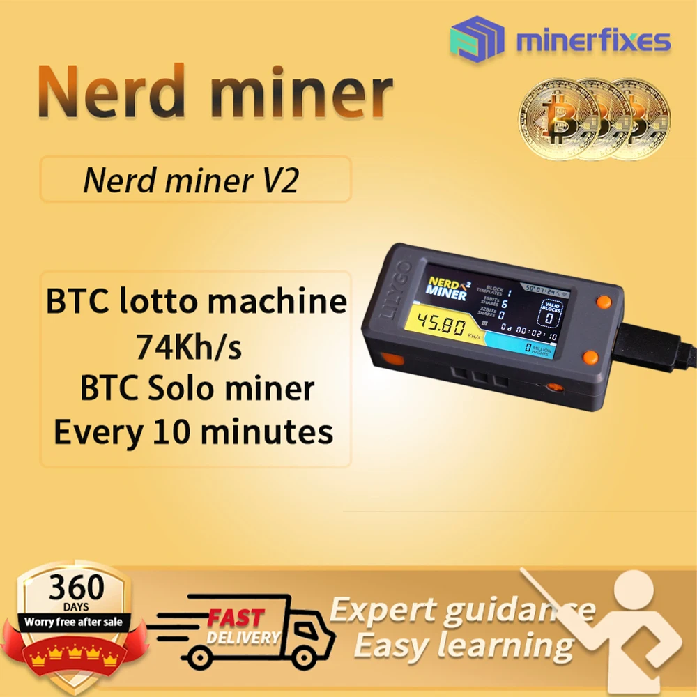 Bitcoin Miner Nerd Miner V2 With Housing 78kh/s Nerdminer Btc crypto Miner btc miner asic miner